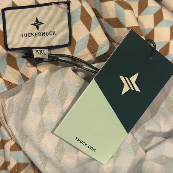 Tuckernuck NEW Tan Ocean Spray Geo Bex Long Sleeve Belted Midi Dress Size XXL - Picture 9 of 10